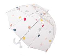 Paraguas para niños con techo de cúpula, diseño ligero, bonito y divertido, paraguas para el viento y la lluvia, paraguas en forma de campana transparente, regalos para niños, Punto blanco, S