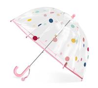 Paraguas para niños con techo de cúpula, diseño ligero, bonito y divertido, paraguas para el viento y la lluvia, paraguas en forma de campana transparente, regalos para niños, Pink Dot, S