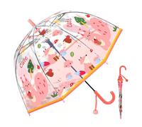 Paraguas para niños con techo de cúpula, ligero, diseño gracioso y bonito, paraguas de viento, paraguas de palo en forma de campana, transparente, regalos para niños, S