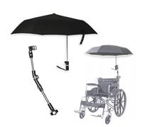 Paraguas para sillas de ruedas con soporte - Parasol ajustable y cubierta de lluvia ligera para sillas de ruedas manuales y eléctricas