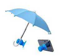 Paraguas para teléfono - Visera UV antirreflejos, portátil, resistente al agua, con para tablet, coche, silla, actividades al aire libre, playa, bicicletas, senderismo, Azul cielo, Refer to