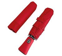 Paraguas Pequeño Plegable Antiviento - Resistente al Viento - Paragus de Bolso Tamaño Grande con Abre y Cierre Automático - Sombrilla Lluvia Portátil Diámetro 100 cm (Rojo)
