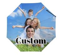 Paraguas Personalizado con Logotipo Foto Texto Paraguas Personalizado Automático Plegable Diseño Usted Paraguas para Lluvia/Soleado Color1,98×60cm