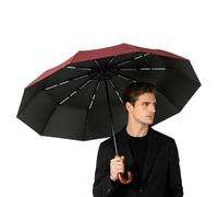 Paraguas Plegable Automático - Con Mango En Forma De J | Paraguas De Viaje Resistente Al ,para Hombres Viajeros Estudiantes Desplazamiento Diario Viaje Negocio Vacaciones Deportes Golf Mochilero