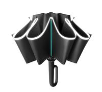 Paraguas Plegable Completamente Automático,Paraguas de 10 Varillas Paraguas Grande Anti-UV/Viento/,con Diseño de Mango de Mosquetón,Forma de C Compacto Portátil Adecuado para Adultos Niños (negro)