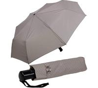 Paraguas plegable de Doppler, con mango de acero al carbono, estable y resistente a tormentas, con botón automático de apertura y cierre Gris gris 95