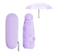 Paraguas Plegable Mini para Mujer Hombre Niño, 6 Costillas Paraguas con Estuche, Portátil Paraguas Sol UV UPF50+, Paraguas Pequeño Lluvia Resistente Viento, Umbrella Compacta para Viaje Escuela