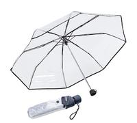 Paraguas Plegable Mujer 24cm | Paraguas Transparente Manual Antiviento | 8 Varillas | Compacto y Portátil | Impermeable Material PVC | Hombre | Ideal para Boda, Viaje, Regalo
