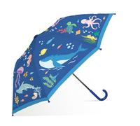 Paraguas Plegable Niño con Funda, Paraguas Plegable Antiviento y Duradero, Fácil de llevar Paraguas Infantil Ligero, Paraguas Mini con Bonito Estampado para Niñas Niños (Mundo Marino en Azul)