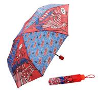 Paraguas plegable Spiderman Marvel accesorio de lluvia paraguas plegable para niños estructura de fibra de vidrio apertura automática, rojo