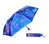 Paraguas plegable Stitch y Angel Disney accesorio de lluvia paraguas plegable para niños estructura de fibra de vidrio apertura automática, turquesa