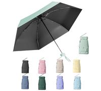 Paraguas Plegable Ultra Compacto y Portátil-Mini Paraguas de Viaje Compacto y Plegable con Protección UV,Diseño Plano de 14.5cm,Paraguas de Viaje CompactoyLigeroparaHombresyMujeres,VarillasdeAluminio