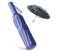 Paraguas Repel Umbrella Windproof Travel Umbrellas for Rain - Easy Auto Open Close, Durable & Compact Umbrella, Strong Fiberglass Frame (Azul oscuro)