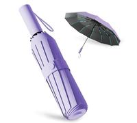 Paraguas Repel Umbrella Windproof Travel Umbrellas for Rain - Easy Auto Open Close, Durable & Compact Umbrella, Strong Fiberglass Frame (Morado)