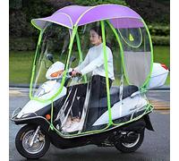 Paraguas totalmente cerrado para motocicleta y scooter, parasol y cubierta de lluvia, impermeable, universal, azul (morado)