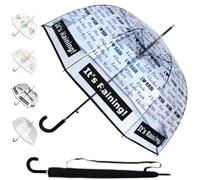 Paraguas Transparente Antiviento Mujer Hombre Grande - Raro Automático - Arco Grande de 138 cm - Paraguas Cupula Resistente Muy Fuerte A Prueba de Viento - Fibra De Vidrio - It's Raining