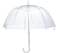 Paraguas transparente para la lluvia adulta, paraguas transparente campana boda foto - apertura automática, mango gancho cúpula transparente 8 costillas, blanco, 84 cm de diámetro y 82 cm de altura