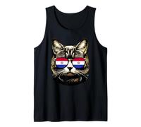 Paraguay Cat Lover Bandera Paraguaya Sombras Gatos Dueño Camiseta sin Mangas