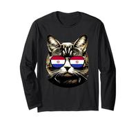 Paraguay Cat Lover Bandera Paraguaya Sombras Gatos Dueño Manga Larga
