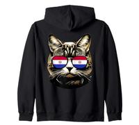 Paraguay Cat Lover Bandera Paraguaya Sombras Gatos Dueño Sudadera con Capucha