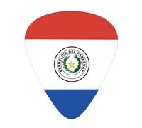 Paraguay-Flag - Paquete de 12 púas de guitarra con 3 grosores y caja de almacenamiento, púas ABS para bajistas eléctricos