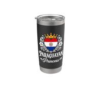 Paraguayan Princess Paraguay Flag Proud Paraguayan Girl Vaso térmico de acero inoxidable de doble pared