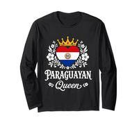 Paraguayan Queen Paraguay Flag Proud Paraguayan Woman Manga Larga