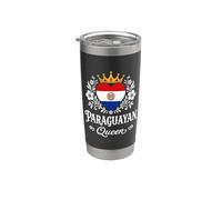 Paraguayan Queen Paraguay Flag Proud Paraguayan Woman Vaso térmico de acero inoxidable de doble pared