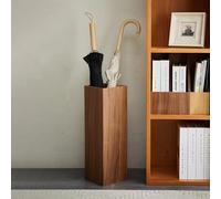 Paragüero con bandeja de goteo, organizador de pasillo de madera para el hogar, oficinas, museos, salas de estar, supermercados, cines, color: marrón