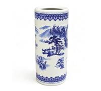Paragüero De Cerámica Cubo De Paraguas De Porcelana Azul Y Blanca Floral, Decoración De Entrada De Oficina En El Hogar Independiente For Bastones Pero También Sirve Como Jarrón(50x22CM)