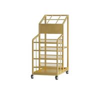 Paragüero de gran capacidad con ruedas giratorias y bandeja de goteo extraíble, elegante diseño dorado para casa, oficina, entrada, 48 x 32 x 70 cm