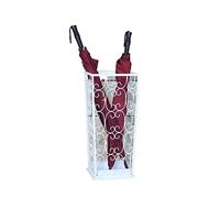 Paragüero de hierro forjado con bandeja de goteo, soporte impermeable y resistente al óxido, 4 ganchos para el hogar y la oficina, gran capacidad