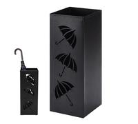 Paragüero de Metal, 42 x 16 x 16 cm, 1 Pieza Soporte de Paraguas, Paragueros Modernos, Paragüero Cuadrado de Metal, para el Hogar, Hotel, Oficina, Entrada de Pasillo(Negro)