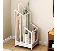 Paragüero de metal con bandeja extraíble, estante de almacenamiento de entrada para pasillo y puerta, soporte de hierro para uso doméstico y comercial