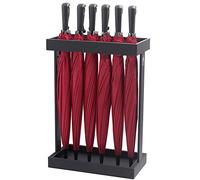 Paragüero de metal con bandeja para fugas, organizador para bastones y paraguas de pie, solución de almacenamiento para el pasillo del hogar