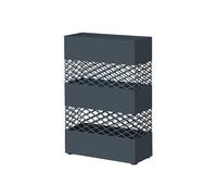 SONGMICS Paragüero de Metal, Paragüero Rectangular, 28 x 12 x 41 cm, con Recipiente de Agua, Diseños Calados, Gris Antracita LUC02AG