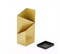 Paragüero De Metal para Bastón Cubo De Almacenamiento Independiente Cuadrado con Bandeja De Goteo Extraíble Diseño Minimalista Moderno (Color : Gold)