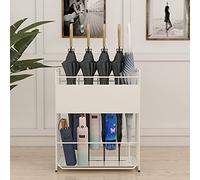 Paragüero extragrande de metal resistente para entrada y porche, solución de almacenamiento de alta capacidad, elegante diseño blanco para uso doméstico o comercial