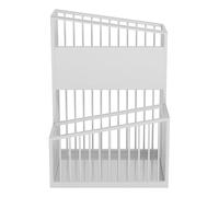 Paragüero grande de metal de 2 niveles para entrada, soporte comercial de alta capacidad para hoteles y oficinas (acabado blanco)