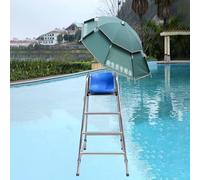 Paragüero, Juego de sillas salvavidas alta resistencia con sombrilla, soporte alto for al aire libre for adultos y niños, piscina, silla árbitro larga vida útil, carga 660 libras(150cm/59.1inch)