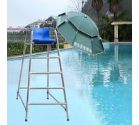 Paragüero, Juego de sillas salvavidas alta resistencia con sombrilla, soporte alto for al aire libre for adultos y niños, piscina, silla árbitro larga vida útil, carga 660 libras(180cm/70.9inch)