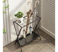 Paragüero plegable con estante de secado y bandeja de recogida de agua, organizador de entrada para bastones y bastones, solución que ahorra espacio para paraguas húmedos