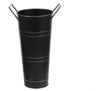 Paragüero redondo de metal para entrada, uso en interiores, organizador de almacenamiento para paraguas y bastones en pasillos y porches (negro)