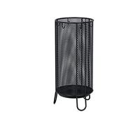 Paragüero, soporte de paraguas redondo de metal independiente con ganchos, soporte de almacenamiento de paraguas para entrada de casa, oficina, apartamento (tamaño: L, color: negro) (negro grande)