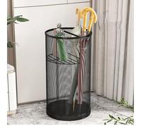 Paragüeros Paragüero Redondo Ventilado de Malla Metálica Soporte Negro Dorado, Paragüero de Pasillo para Paraguas Largo y Pequeño, Organizador de Bastón de Hogar para Galería de Arte Museo (Color : B