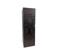 Paraguero arbol de la Vida Negro Metal 15.5x15.5x49 cm con Gancho para Paraguas pequeños y Bandeja recogeaguas