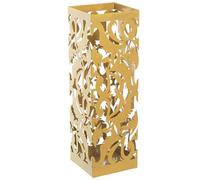 Paraguero Cuadrado de Metal Calado en Dorado 15,5x15,5x49cm