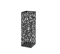 Paraguero Cuadrado Metal Calado diseño Moderno Negro 15.5x15.5x49 cm