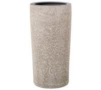 Paraguero redondo de ceramica con ondas en crema 25x25x50 cm