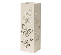 Paragueros Modernos Baroni Home Diseño Mariposas con Tallado de Lluvia - Paragueros Originales Blanco con Gancho y Bandeja de Goteo Extraíble para Decorar el Hogar y la Oficina 15,5x15x49 cm